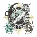 pisces and scorpio zodiac signs tattoo design idea