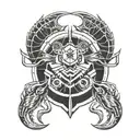 pisces and scorpio zodiac signs tattoo design idea