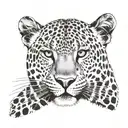 An intricate leopard print pattern incorporating photography elements tattoo design idea