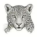 An intricate leopard print pattern incorporating photography elements tattoo design idea