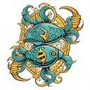 scorpio and pisces zodiac sign tattoo tattoo design idea