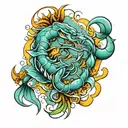 scorpio and pisces zodiac sign tattoo tattoo design idea