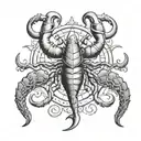 scorpio and pisces zodiac sign tattoo with virgo protector  tattoo design idea