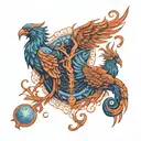 two pheonix as pisces and scorpio zodiac sign tattoo tattoo design idea