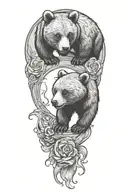 two bear cubs as Scorpio and Pisces zodiac signs tattoo design idea