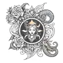 virgo, cancer, pisces and scorpio zodiac sign tattoo design idea