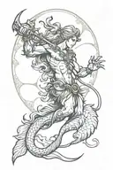 pisces, virgo, scorpio and cancer zodiac sign incorporated tattoo design idea