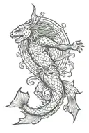 pisces, virgo, scorpio and cancer zodiac sign incorporated tattoo design idea