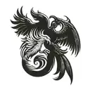 two baby pheonix pisces and scorpio zodiac sign made tattoo design idea