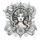 virgo, cancer, pisces and scorpio zodiac sign tattoo design idea