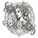 virgo, cancer, pisces and scorpio zodiac sign tattoo design idea