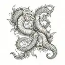 Two scorpios protecting and pisces zodiac sign tattoo design idea