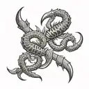Scorpio and Pisces zodiac symbols intertwined tattoo design idea