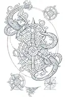 pisces and scorpio zodiac signs merged a libra protecting them tattoo design idea