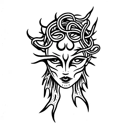 medusa, psycho, trival tattoo design idea