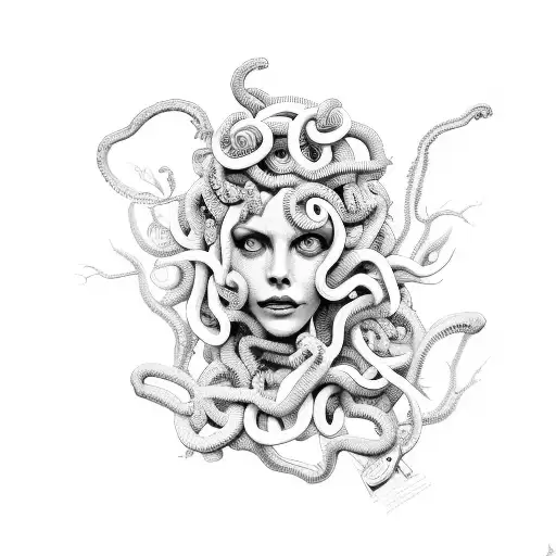 medusa, psycho, trival tattoo design idea