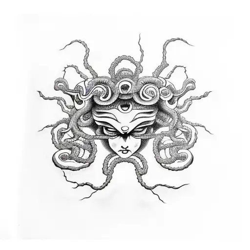 medusa, psycho, trival tattoo design idea