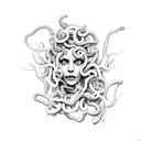 medusa, psycho, trival tattoo design idea