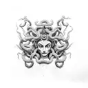 medusa, psycho, trival tattoo design idea