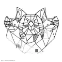 single Line cat  tattoo design idea