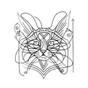 single Line cat  tattoo design idea