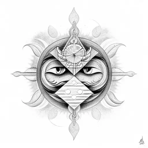 Sun and Moon, libra and taurus, yin and yang tattoo design idea