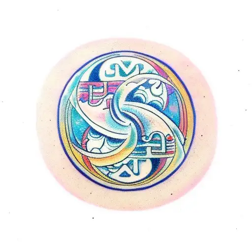 Sun and Moon, libra and taurus, yin and yang tattoo design idea
