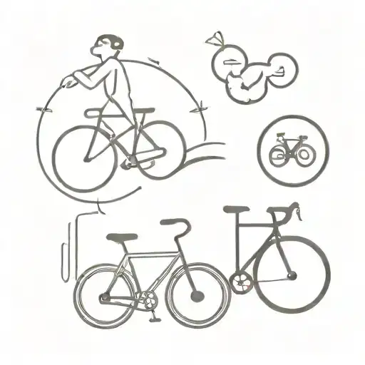 Incorporate swim, bike, and run symbols into a minimalist design tattoo design idea