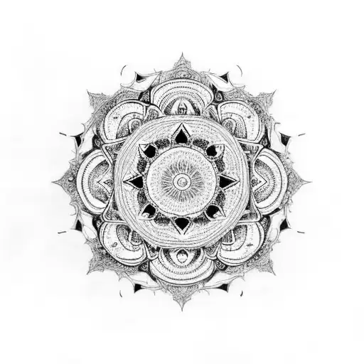 An intricate mandala design made up of various landmarks from different countries tattoo design idea