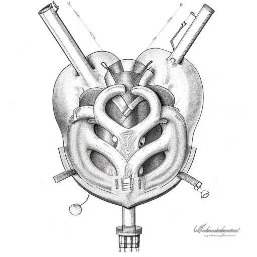 heart valve unity strength tattoo design idea