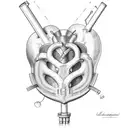 heart valve unity strength tattoo design idea