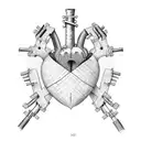 heart valve unity strength tattoo design idea