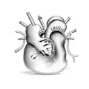 heart valve unity strength tattoo design idea