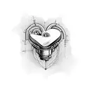 heart valve unity strength tattoo design idea