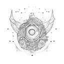 Lavender, gemini symbol, semicolon tattoo design idea