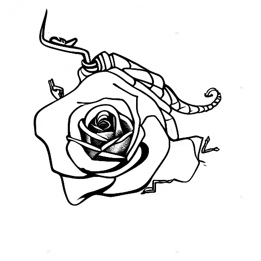 scorpion with rose tattoo design idea