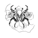 scorpion with rose tattoo design idea