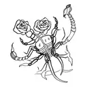 scorpion with rose tattoo design idea