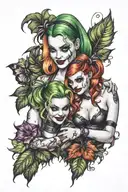Harley Quinn and Poison Ivy tattoo design idea