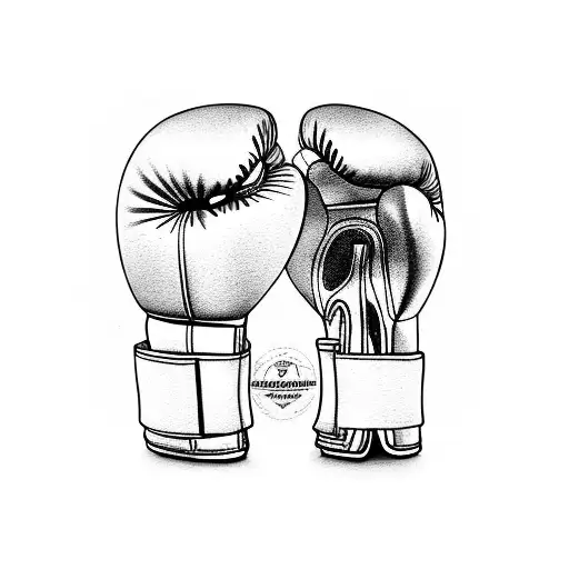Name With Boxing Gloves  tattoo design idea
