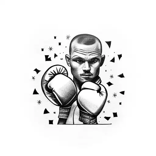 Name With Boxing Gloves  tattoo design idea