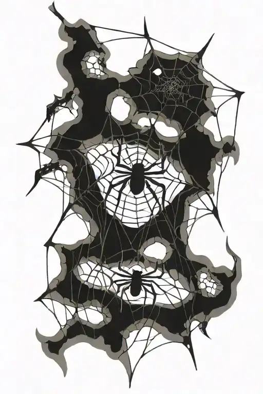 cobweb and spiders tattoo design idea