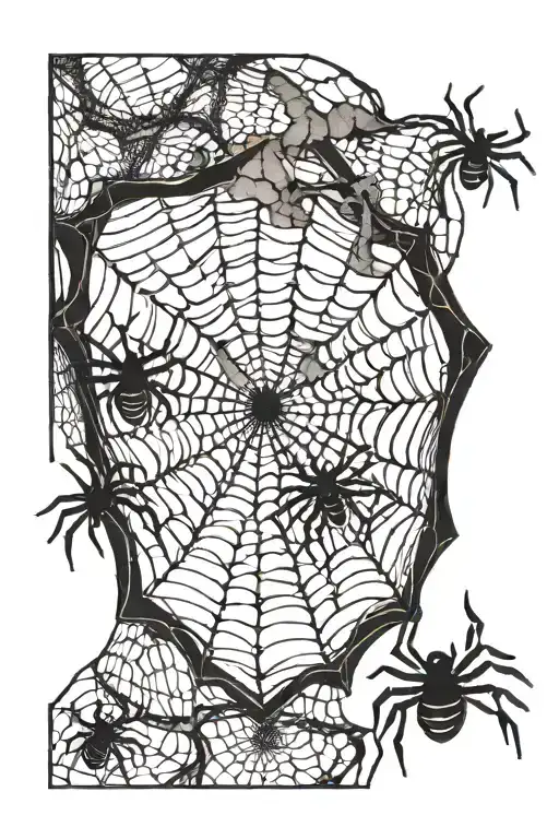 cobweb and spiders tattoo design idea