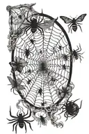 cobweb and spiders tattoo design idea