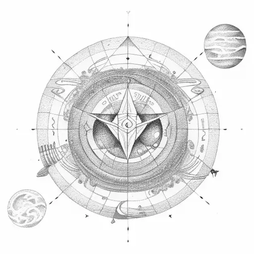astrology Jupiter conjunction midheaven design  tattoo design idea