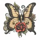 semi colon, butterfly, Medusa   tattoo design idea