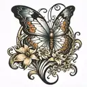 semi colon, butterfly, Medusa   tattoo design idea