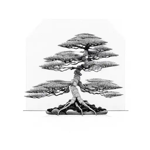 bonsai tree tattoo design idea