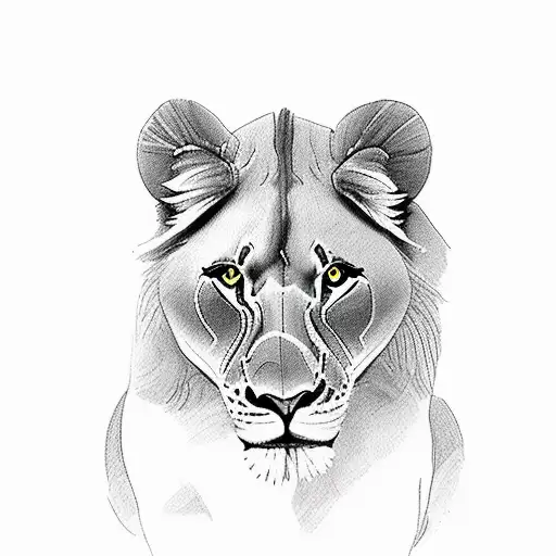 lioness and cubs tattoo design idea