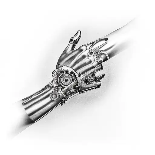 mechanical arm tattoo design idea
